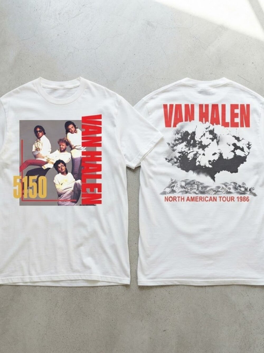 Van Halen 5150 Tour 1986 Sammy Hagar White T-Shirt S-4XL